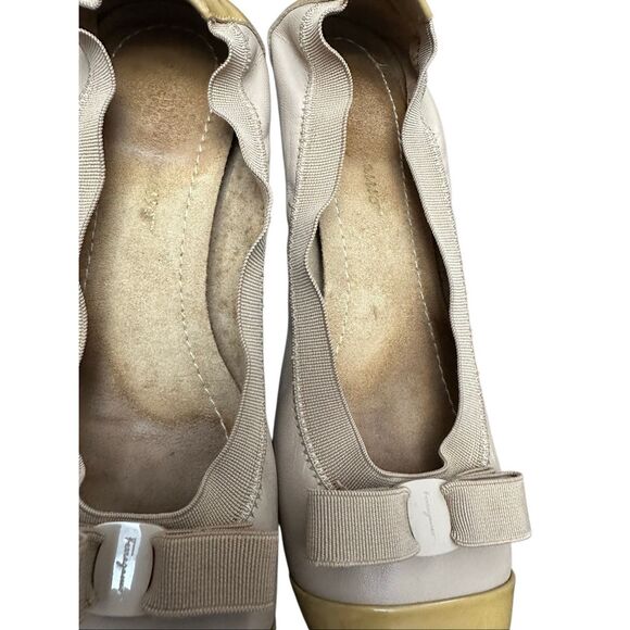 Salvatore Ferragamo Vara Bow Accent Leather Ballet Flats Sz6 - Picture 6 of 9